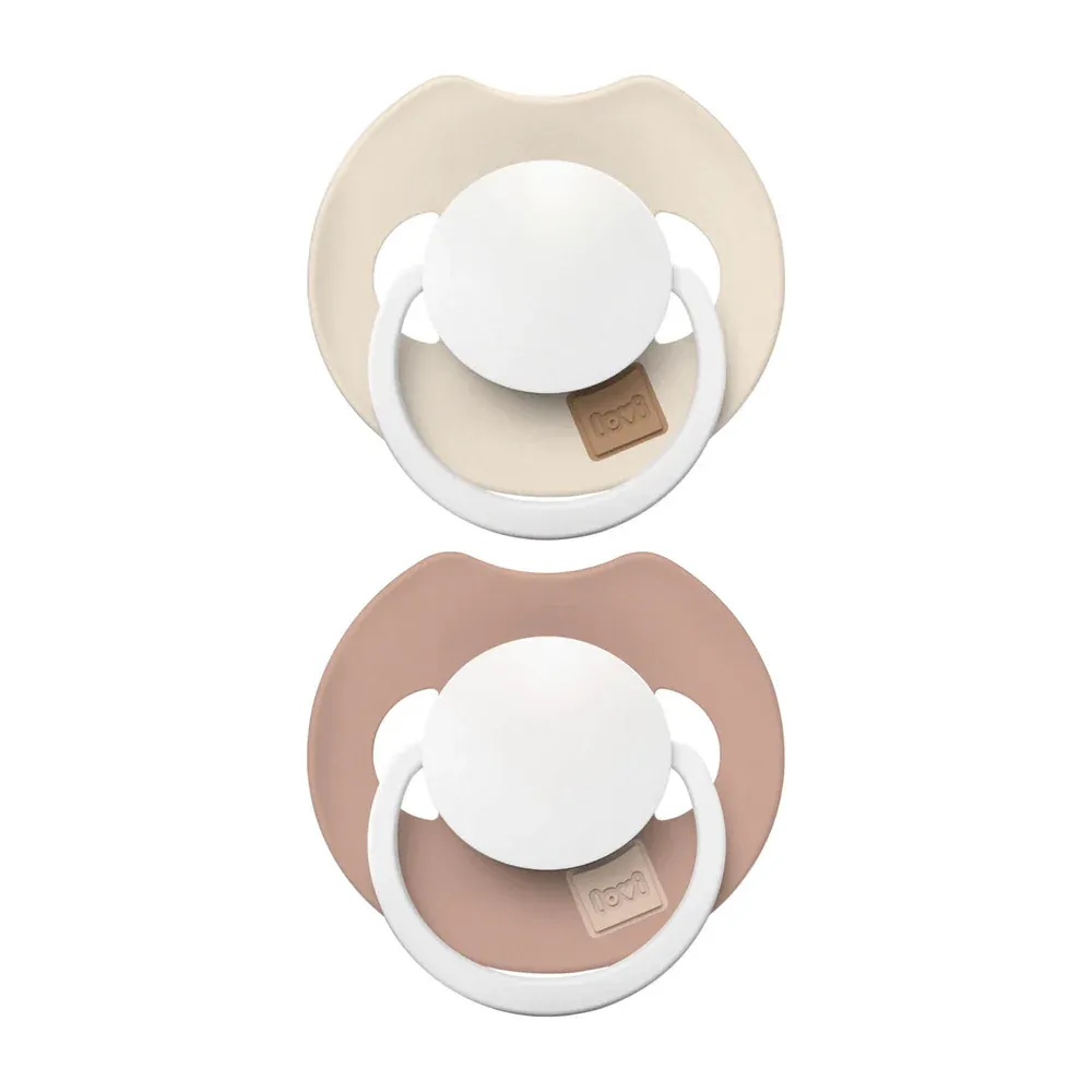 Difrax Glow Dynamic Fopspeen 18+M Prime 2St. Ivory/ Blush (2 stuks)