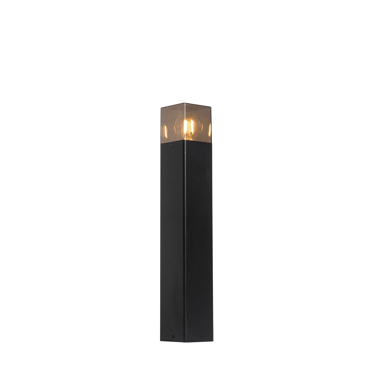 Buitenlamp zwart met smoke glas met grondpin en kabelmof 50cm IP44 - Denmark