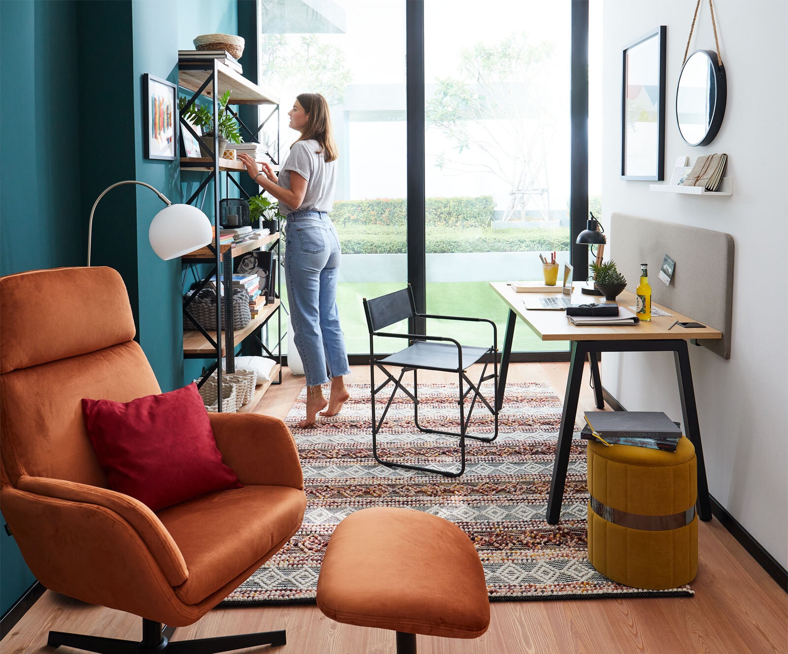 INTERhome Regal UPTOWN 150 x 190 cm Akazie massiv/ schwarz