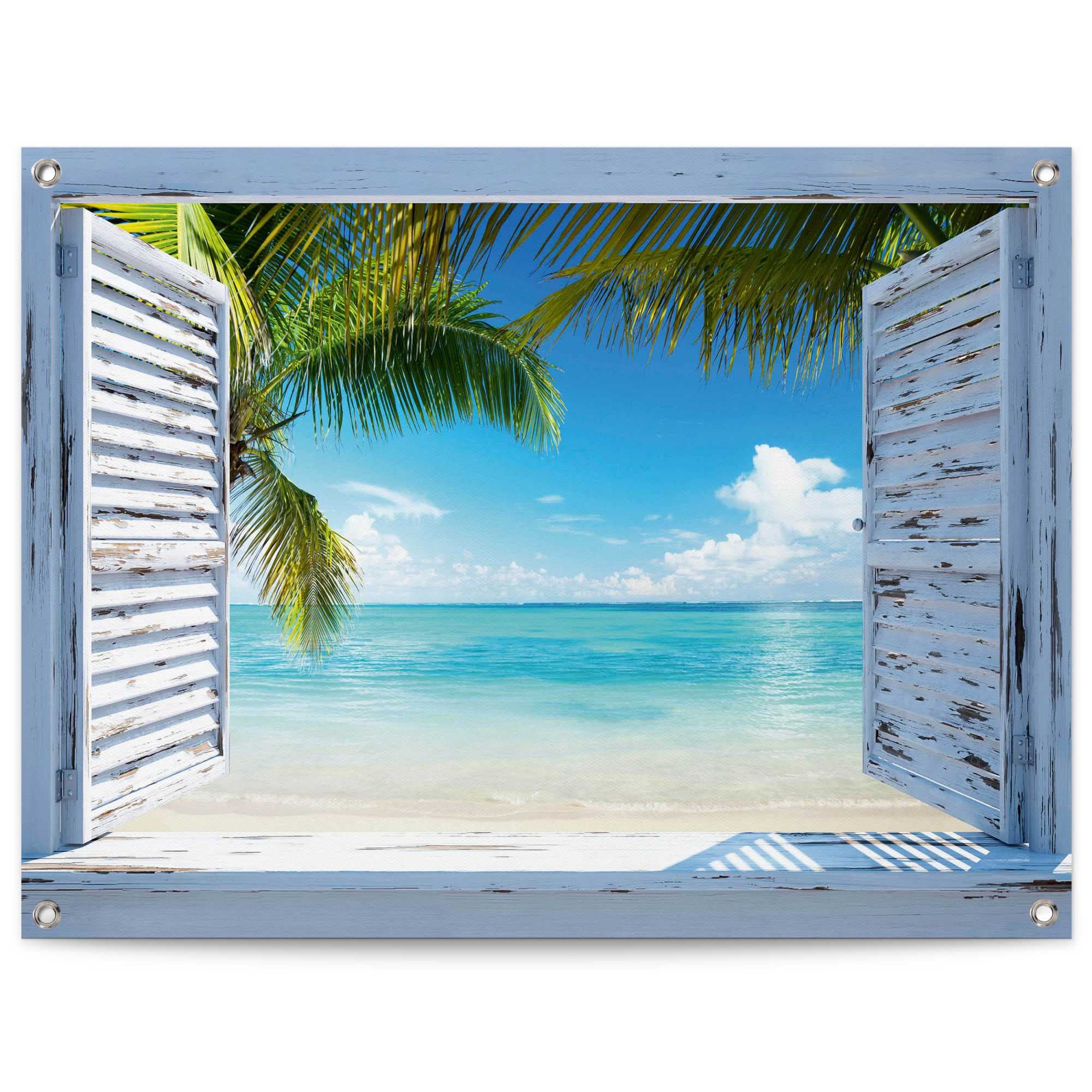 Reinders! Poster »Strandfenster« Outdoor für Garten oder Balkon