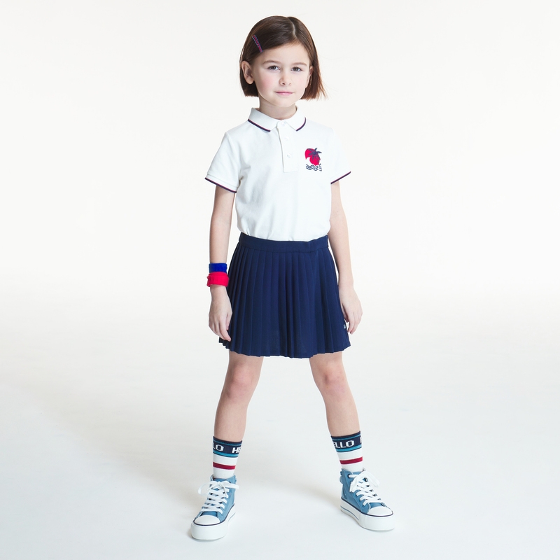 Polo maille piquée manches courtes blanc garçon