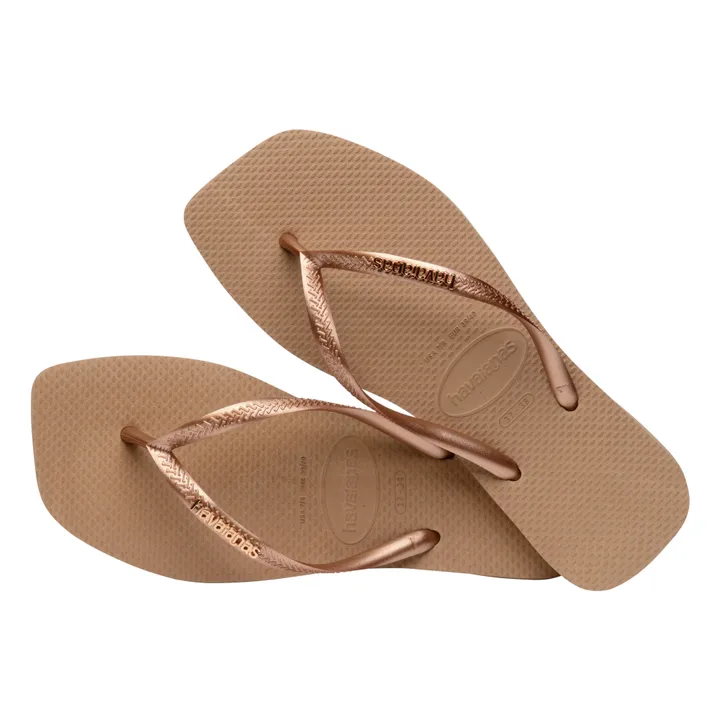 Havaianas Tongs Square Logo Metallic | Rose