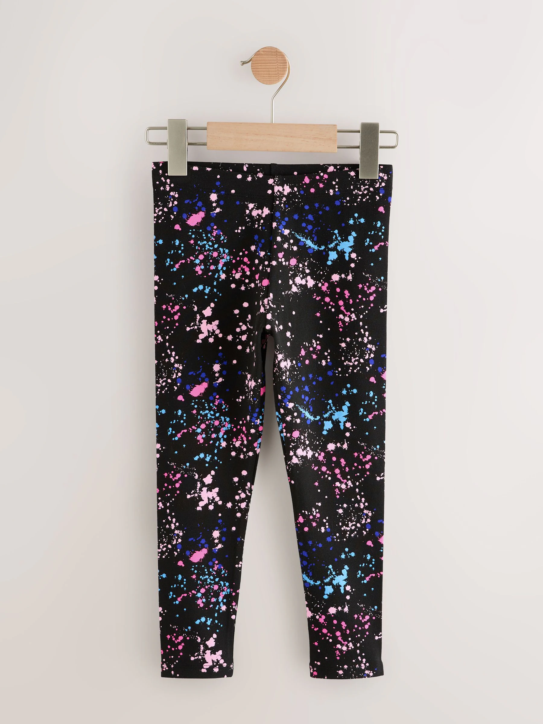 Roze/Zwart Hartjesprint - Verpakking van 2 leggings (3-16 jr)