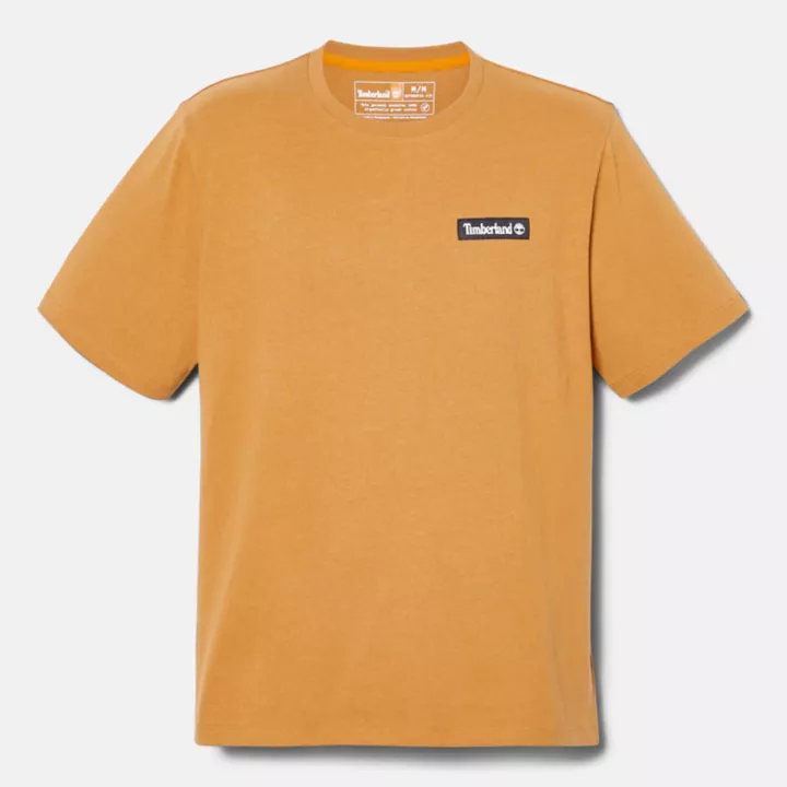 T-shirt épais à écusson tissé unisexe en jaune