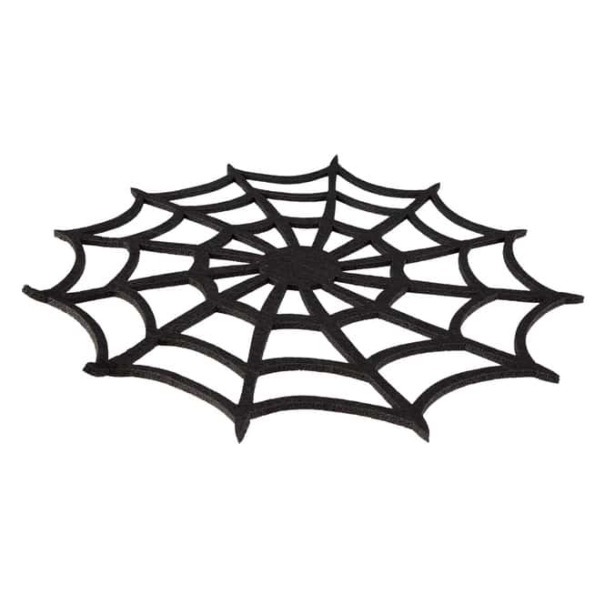Platzdecke - Spinnennetz - aus Filz - Ø = ca. 35 cm - schwarz