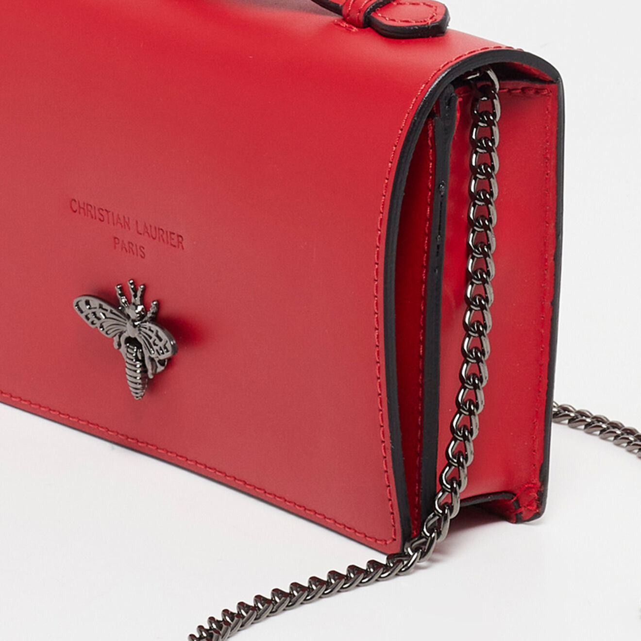 Christian Laurier Sac bandoulière en Cuir Stacy rouge - 22x12x4 cm