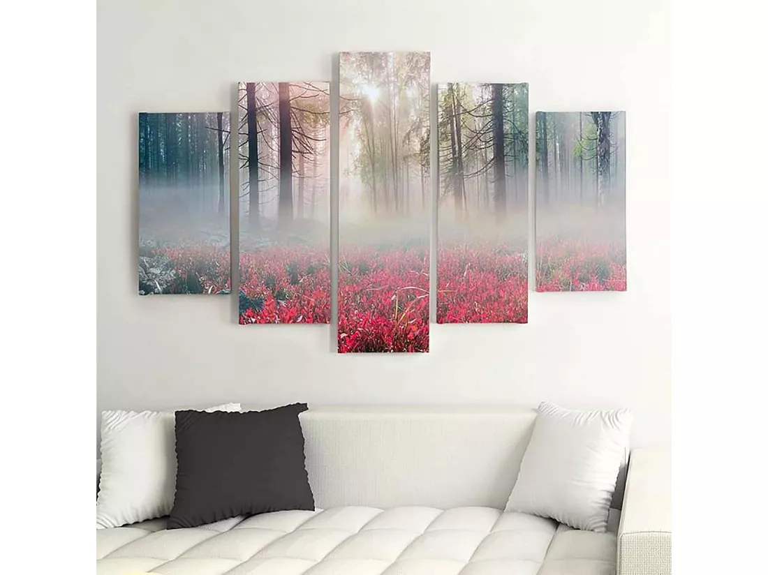 Tableau brume sur la clairière - 200 x 100 cm