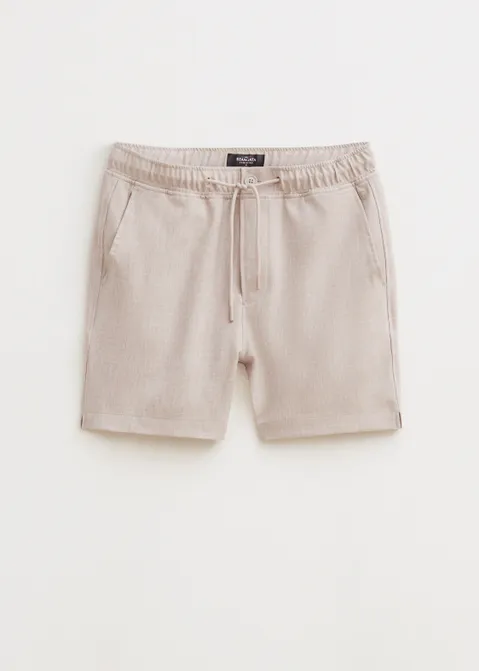 Korte broek melange zand (ZAND)