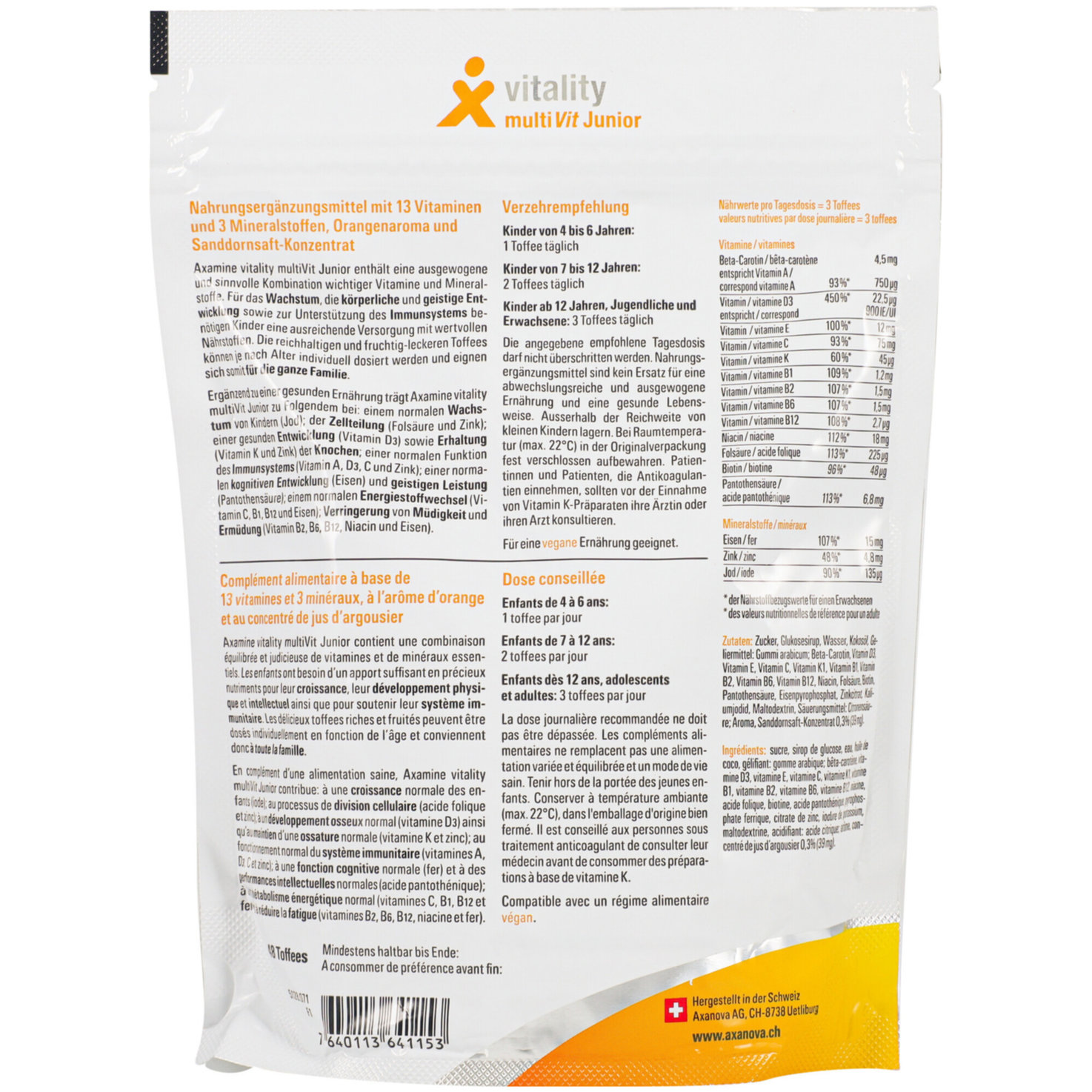 Axamine multi Vit Junior Toffees 48 Stück