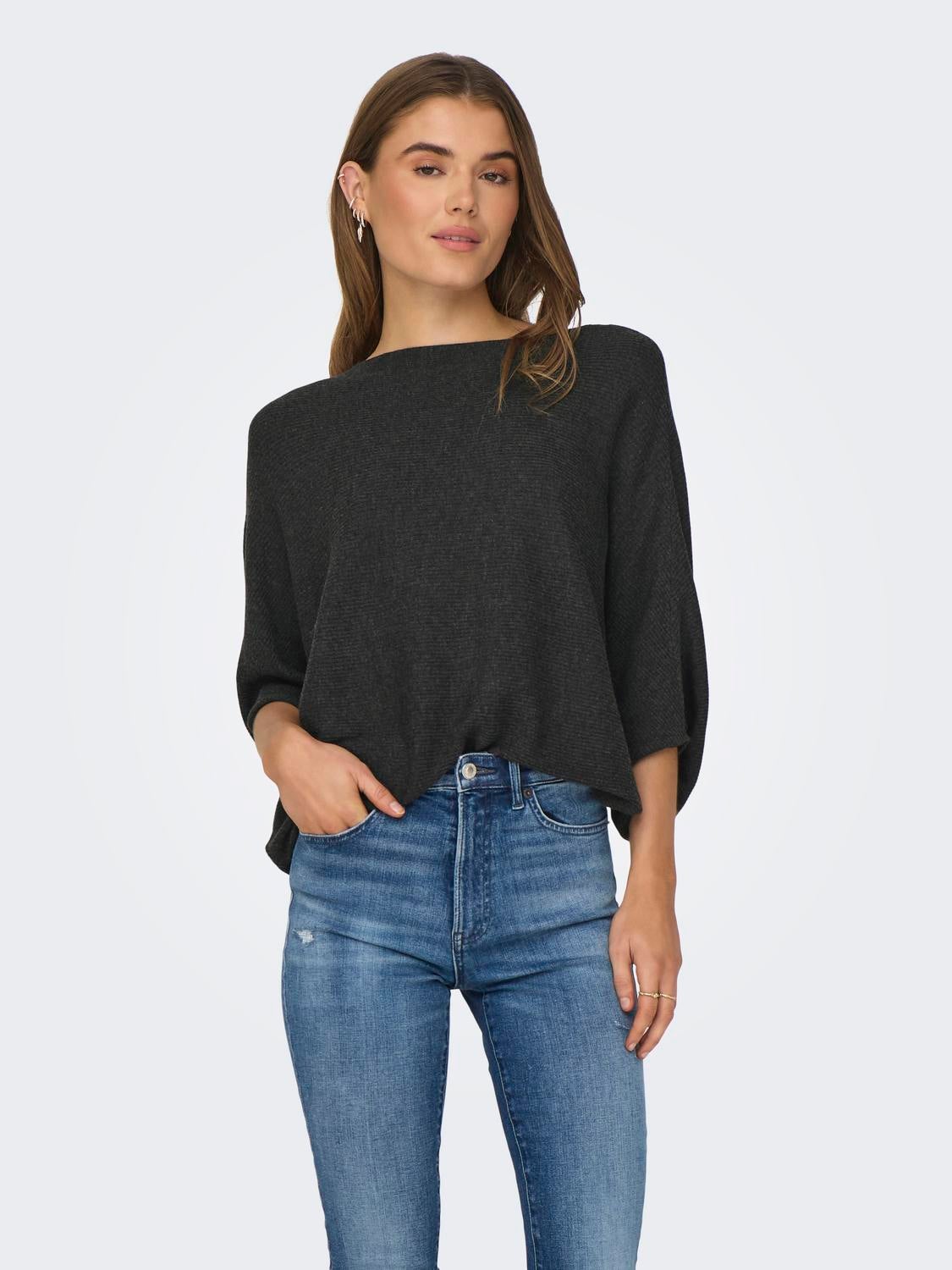 JDYNEW Strickpullover Dark Grey Melange