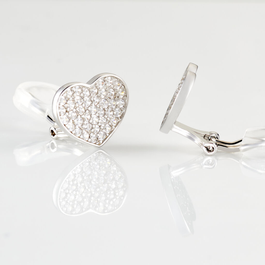 Boucles D'oreilles Puces Darwin Argent Blanc Oxyde