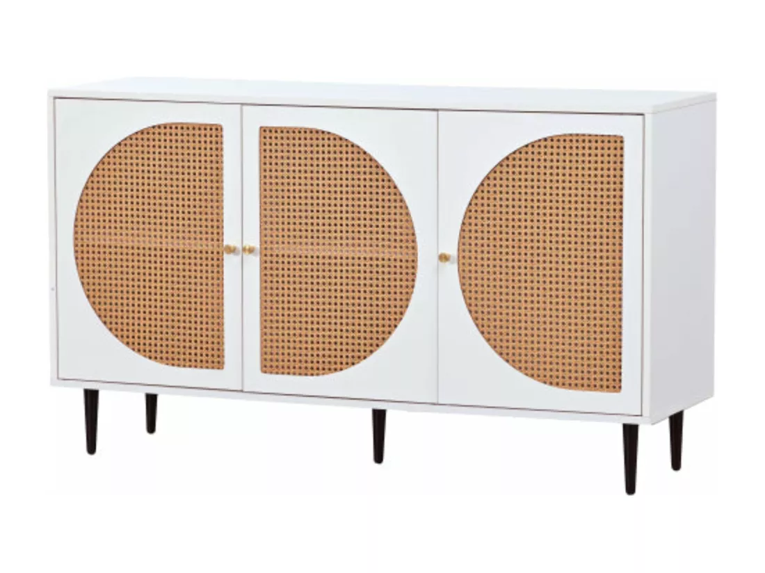 Commode à tiroirs minimaliste,blanche,d129.8 cm x h76 cm