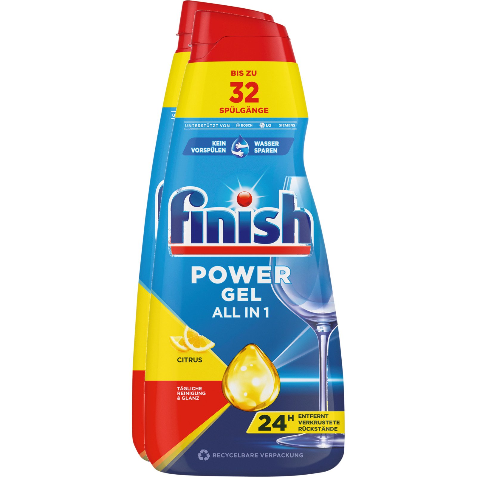 Finish Power Gel All in 1 Citrus 2 x 32 Waschgänge
