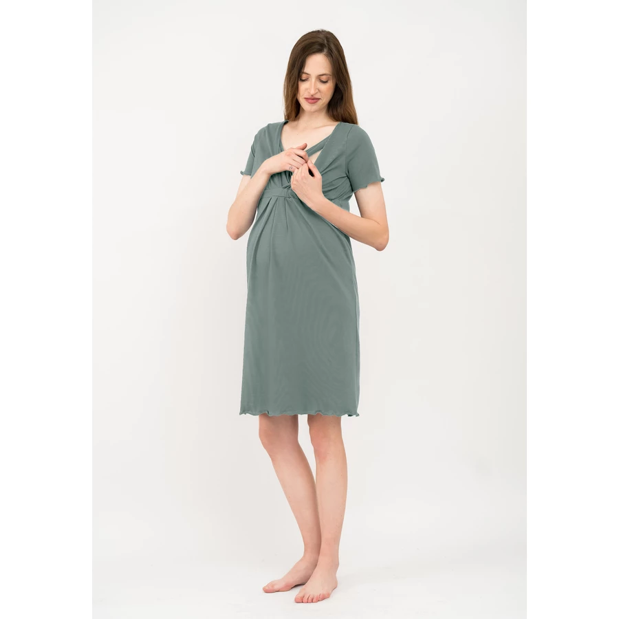 Cool Mama Umstands- und Stillnachthemd 2 in 1 Olive