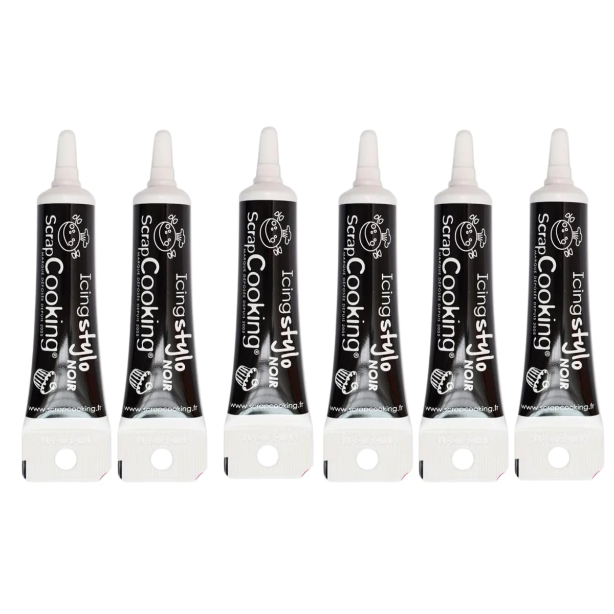 6 stylos de glaçage noir Scrapcooking