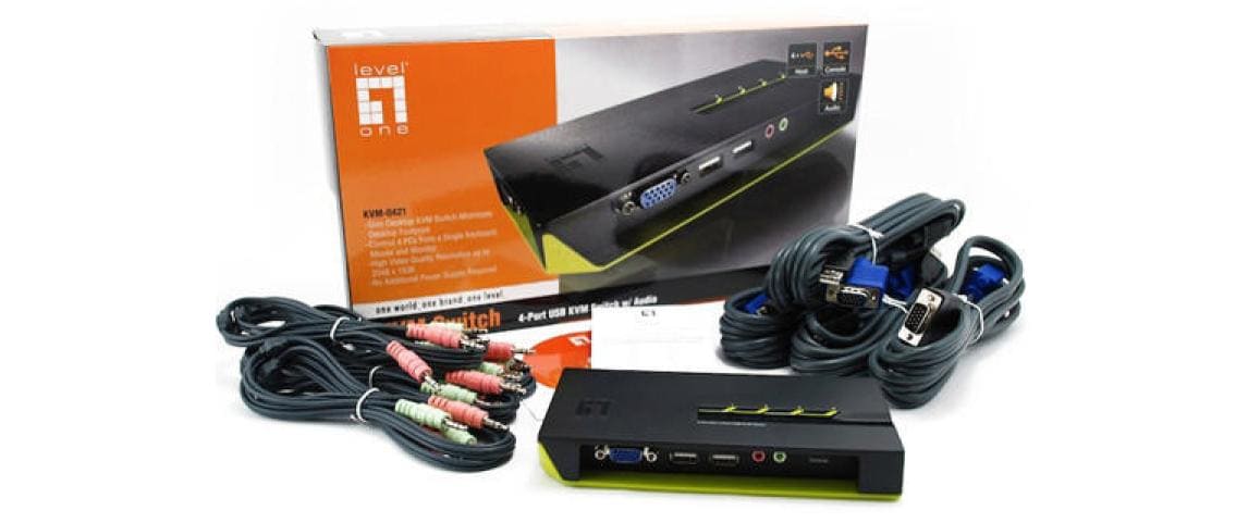KVM Switch KVM-0421<br>4-Port-Kabel-KVM-Switch