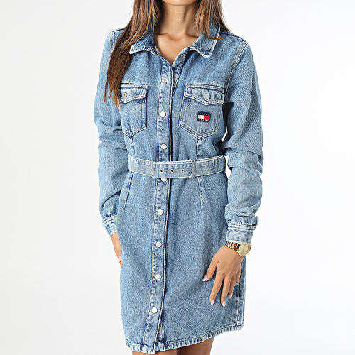 Robe Jean Manches Longues Femme 6716 Bleu Denim