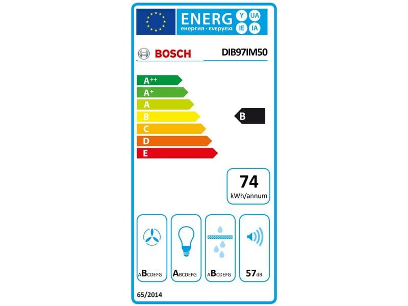 Bosch Inselhaube DIB97IM50 4 Stufen Effiziente Beseitigung von Fett, Geruch und Dampf aus der Küchenluft