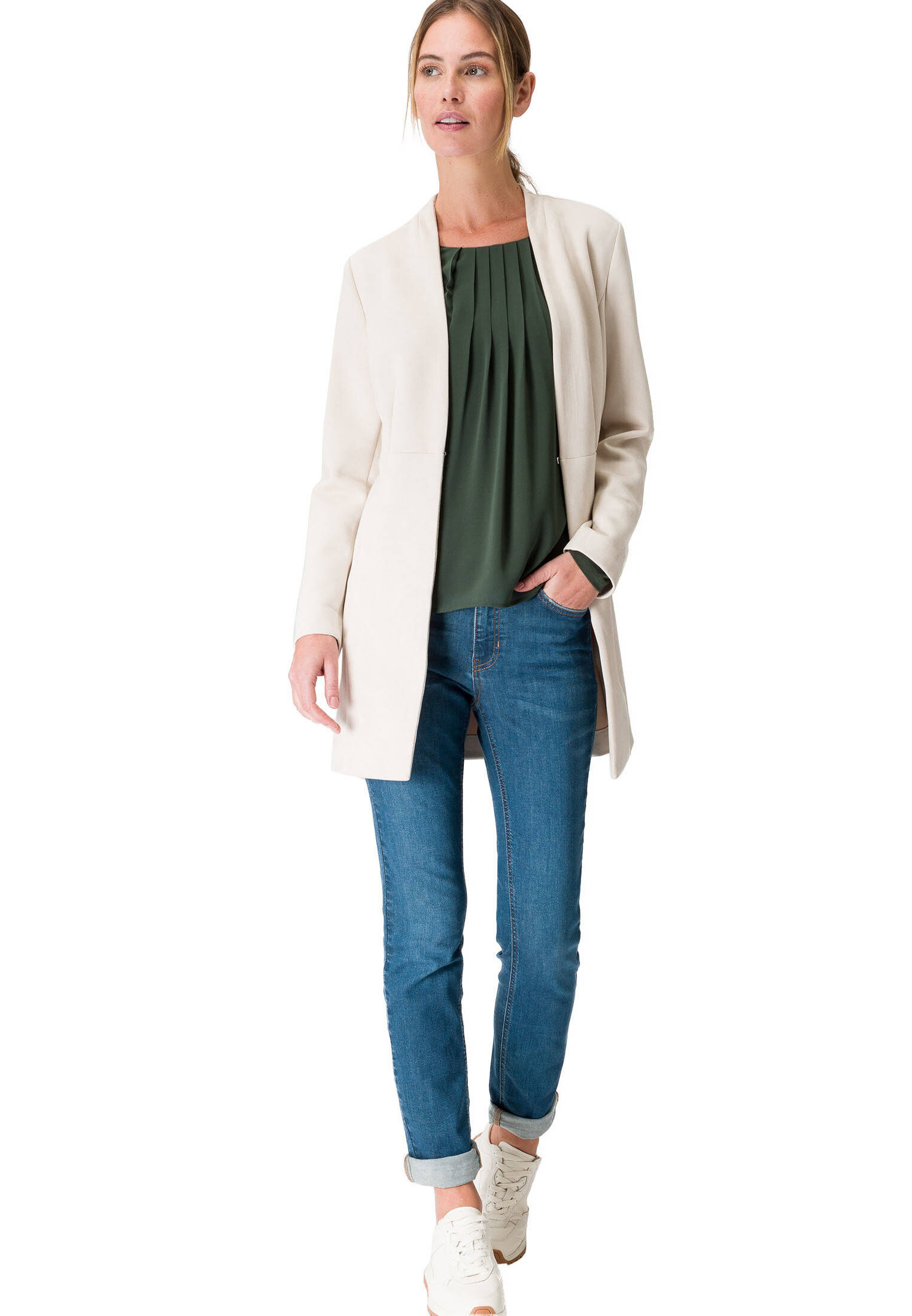 zero| Damen Sweatblazer Long-Style