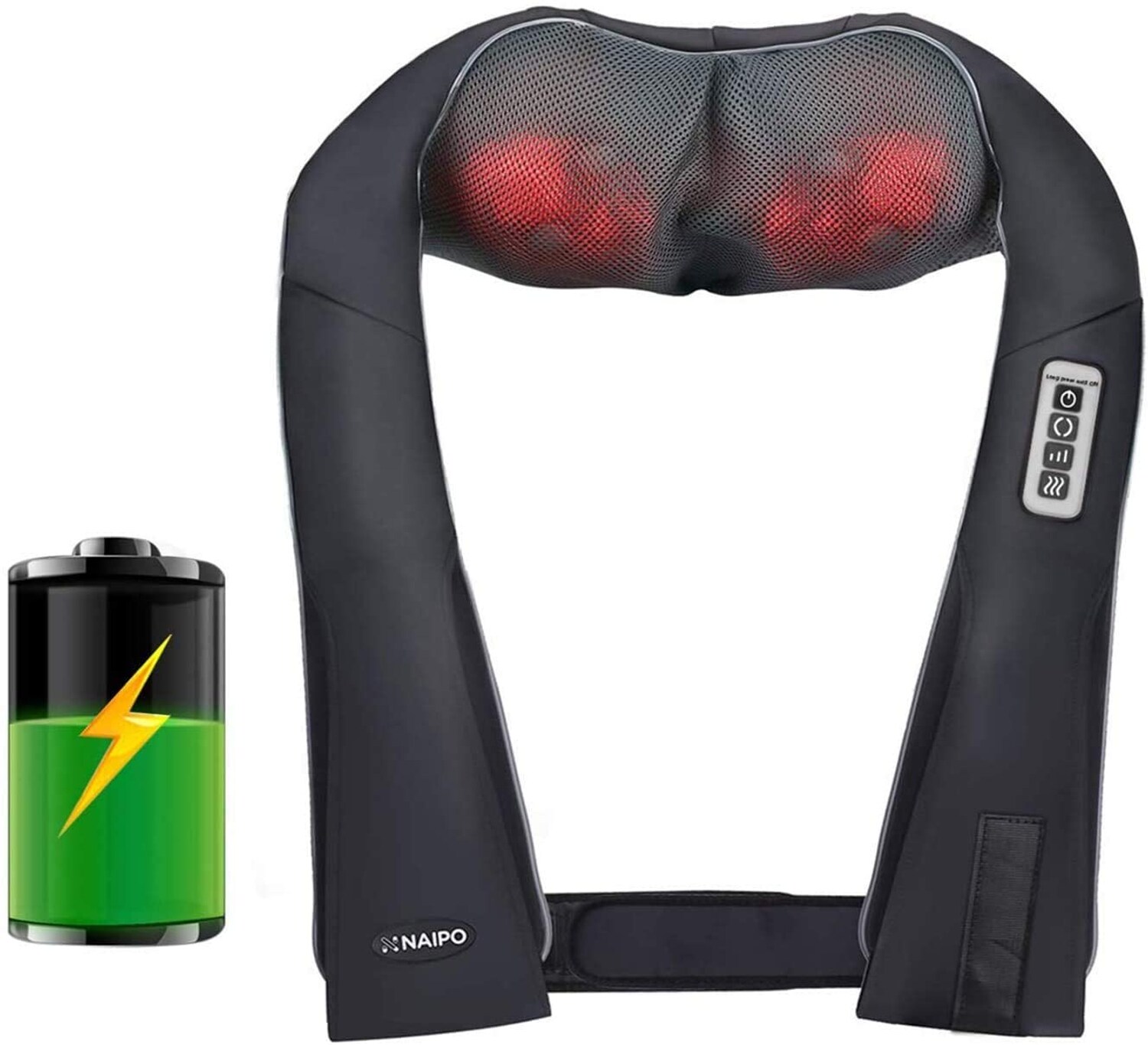 NAIPO MGS-321 Nacken Massagegerät Wiederaufladbar Massagekissen Nacken Schulter Rücken
