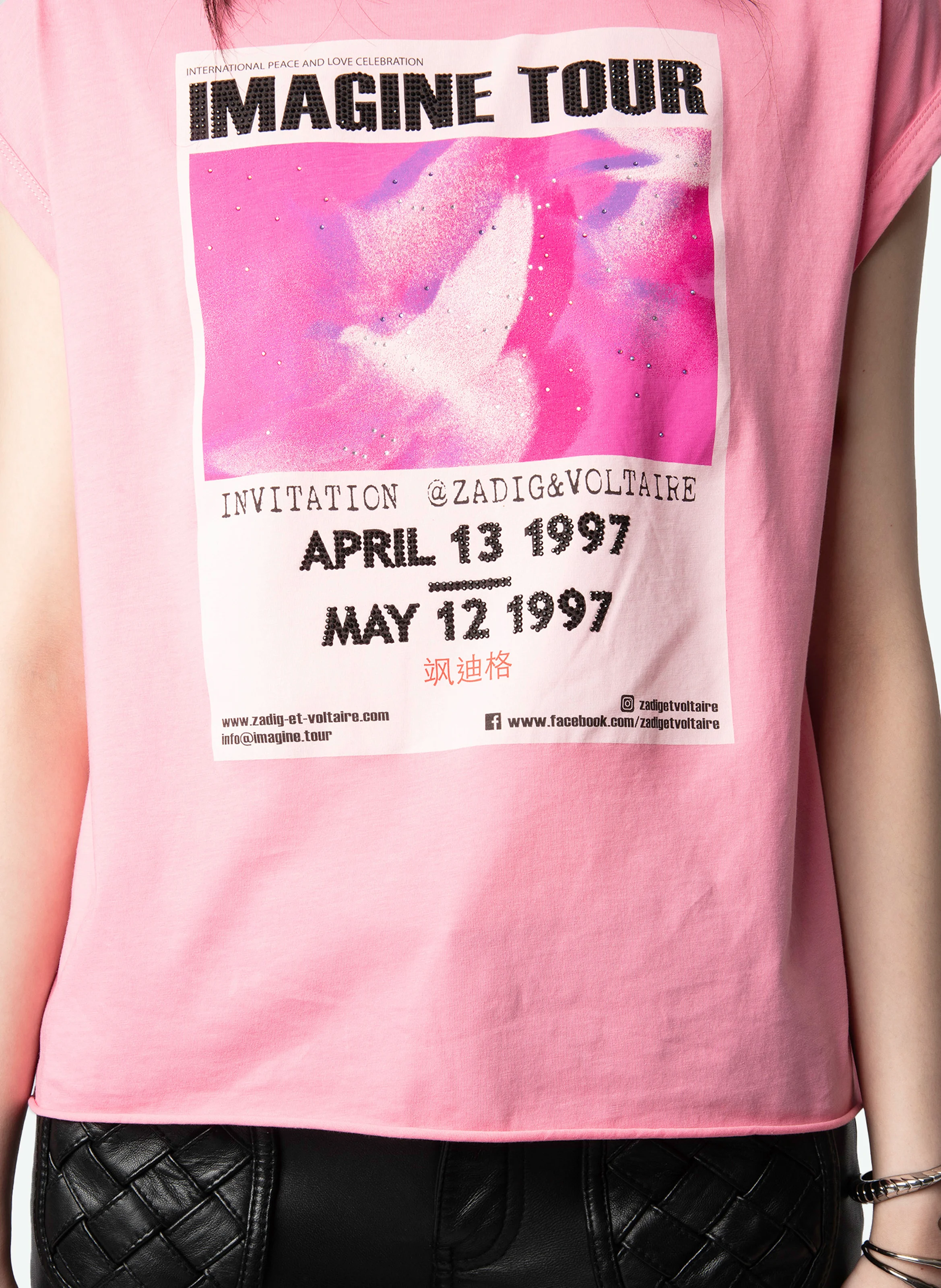 CECILIA - Tee-shirt imprimé en coton bio | Rose