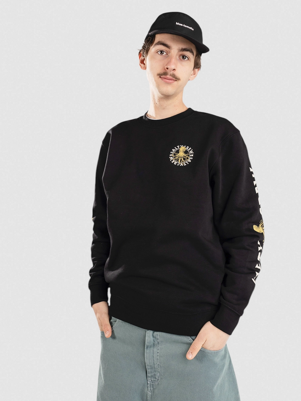 Salty Crew Tentacles Crew Fleece Sweater black