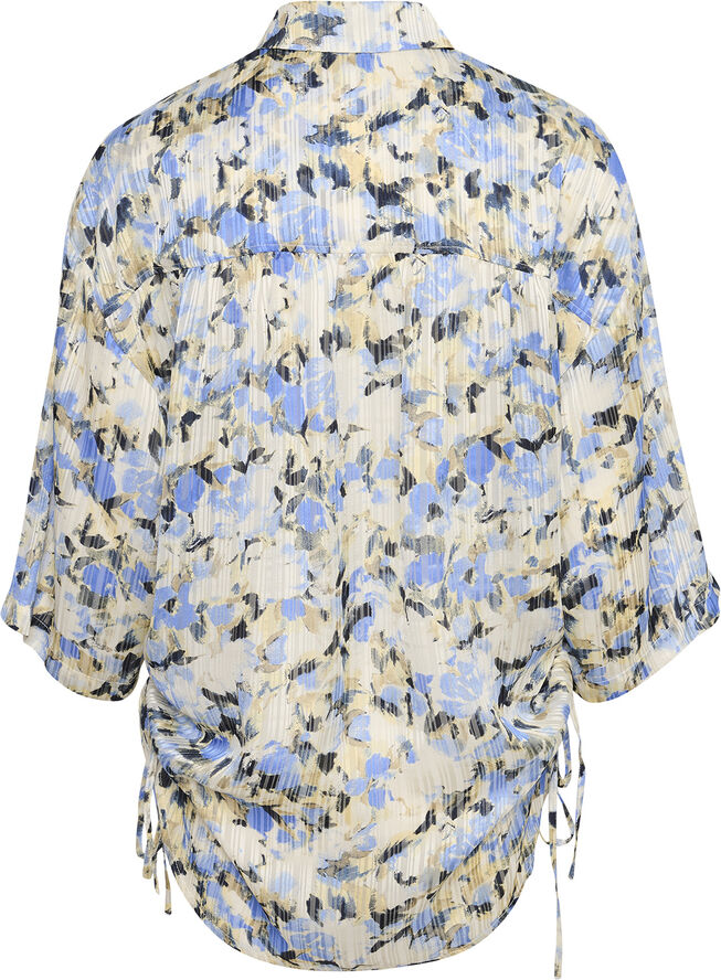 Kaffe KAeva Shirt Blue/yellow painted flower