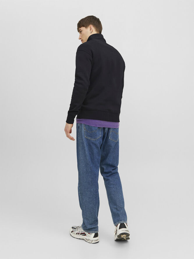 Jack & Jones JORVESTERBRO SWEAT QUARTER ZIP HN S Sort