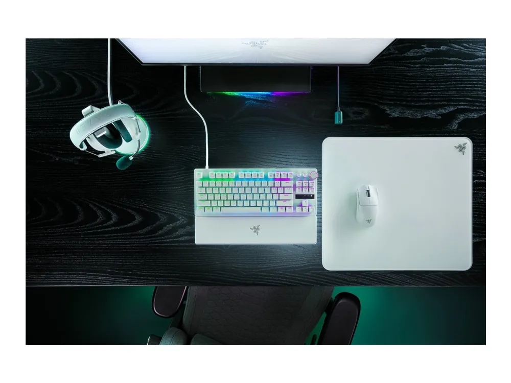 Razer Huntsman V3 Pro Tenkeyless - Tastatur - 80% - TKL - backlit - USB - QWERTY - USA - tastkontakt: Razer Analog Optical Switches (Gen-2) - hvid