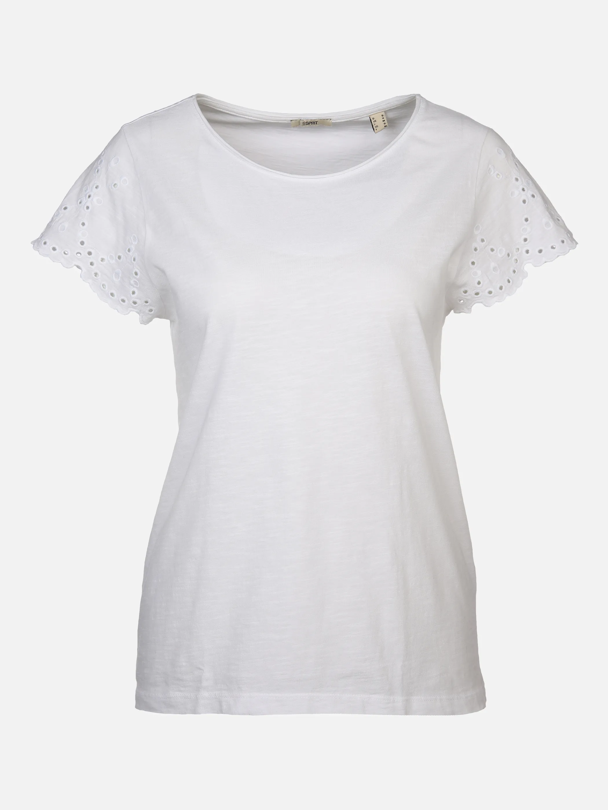 Damen Shirt mit Lochstickerei an den Ärmeln