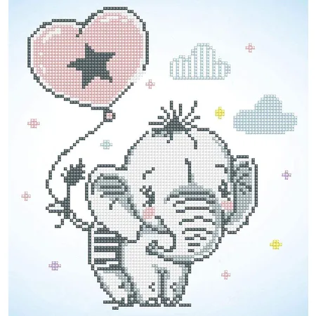 Diamond Dotz niedlicher Elefant, ca. 28 x 30 cm