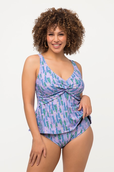 Tankini, Lupinen, drapiert, Softcups, längeres Top