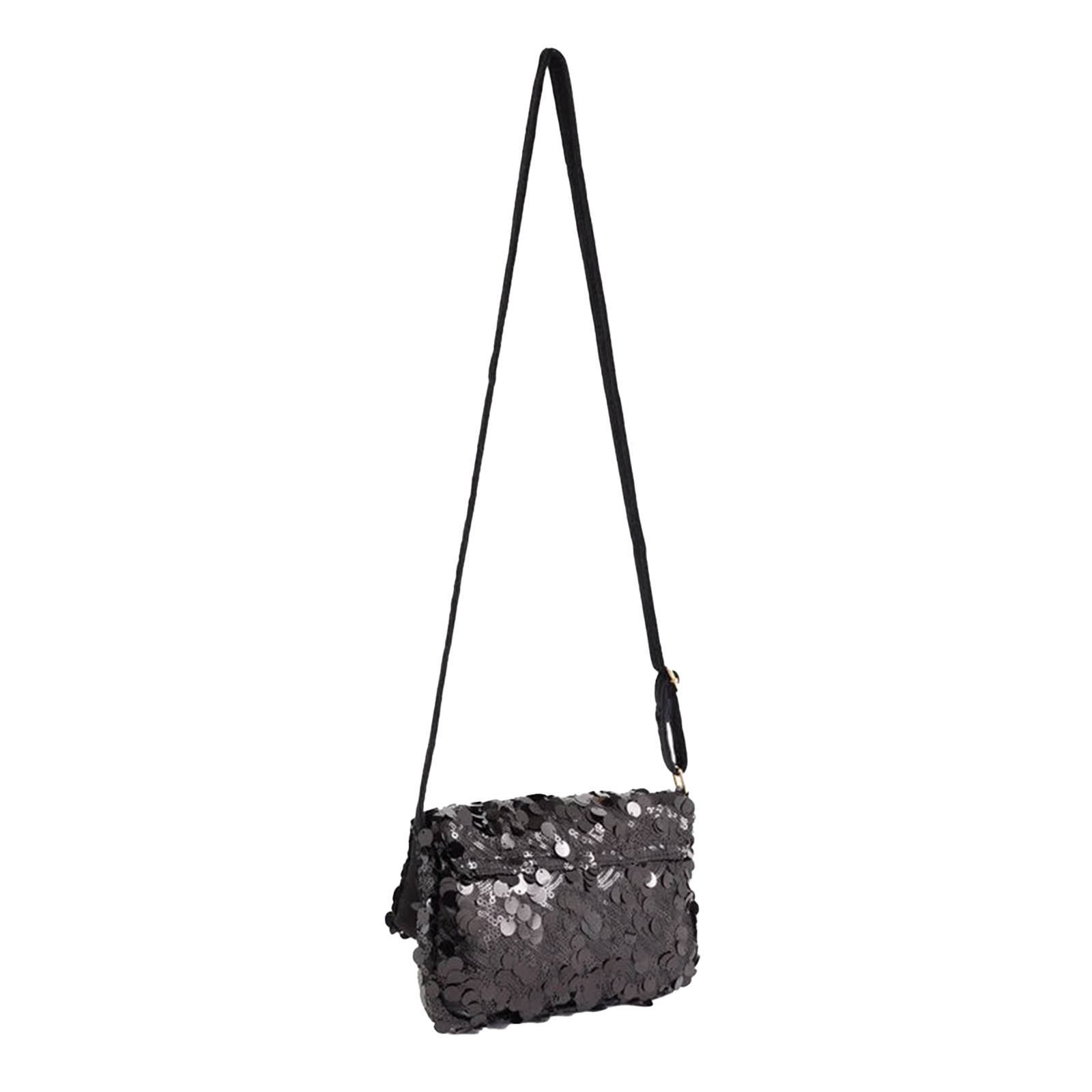 WE Fashion crossbody tas met pailletten zwart