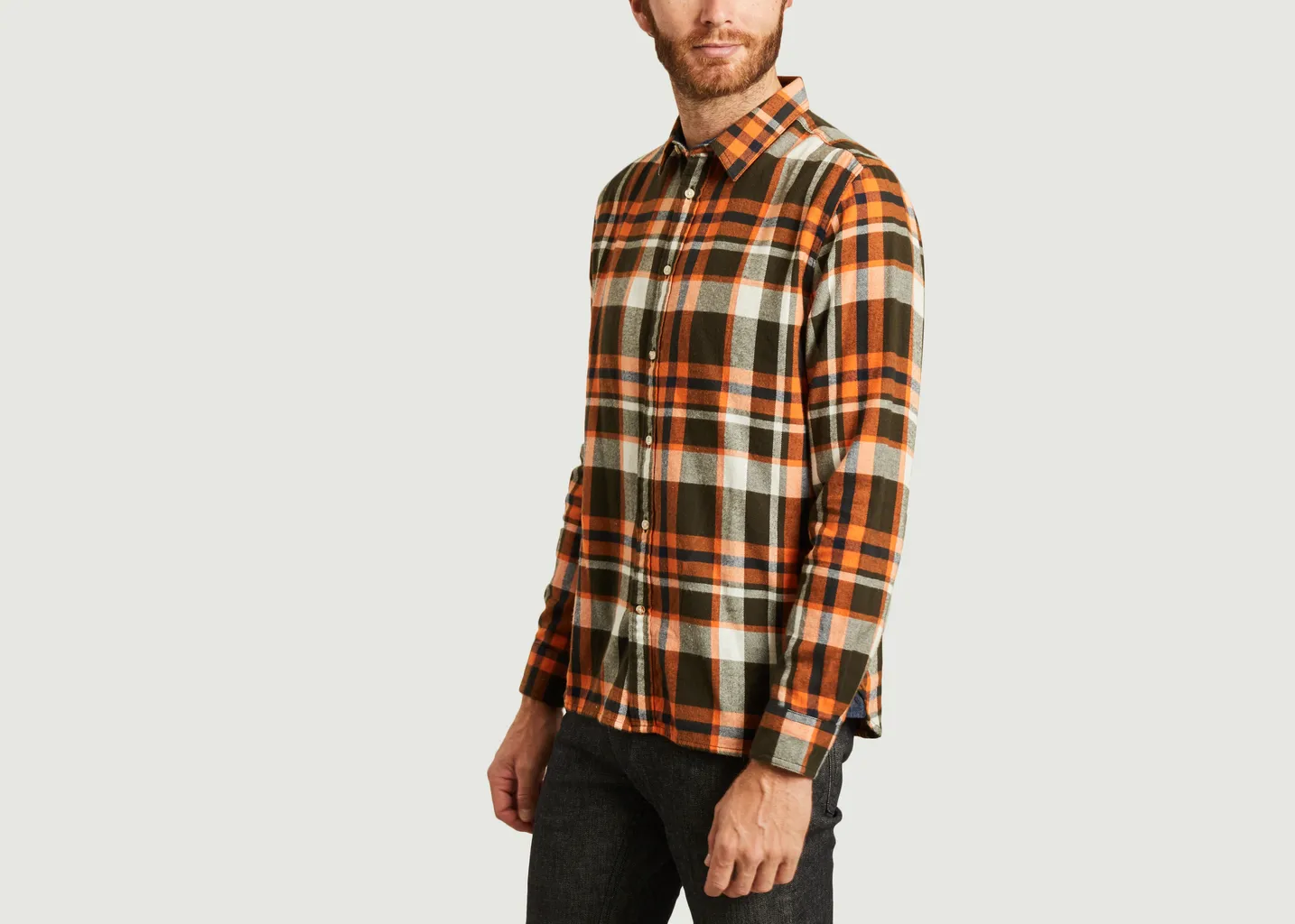 Chemise en flanelle de coton bio à carreaux Larch KCA