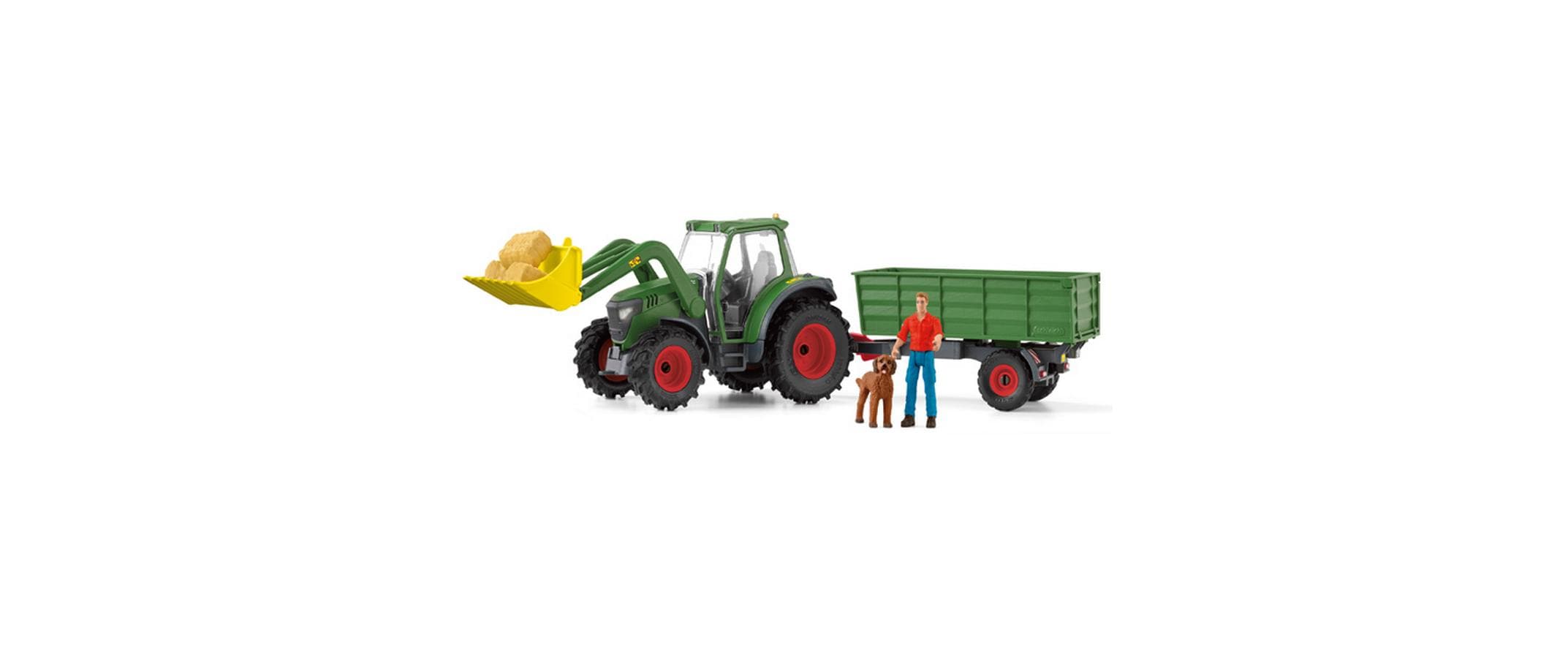 Spielfigurenset Farm World Traktor mit AnhängerTraktor-Spielset