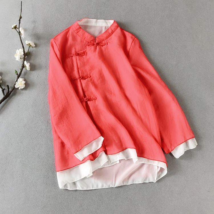 CosmoCorner - Traditioneel Chinees topje met lange mouwen / Broek met wijde pijpen