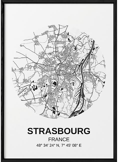 POSTER CARTE STRASBOURG