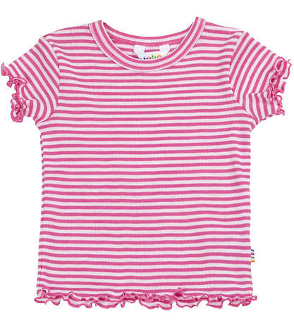 Joha Bluse k/ä - Rib - Wolle/Seide - Pink