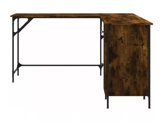 Bureau chêne fumé 141x141x75 cm bois d'ingénierie