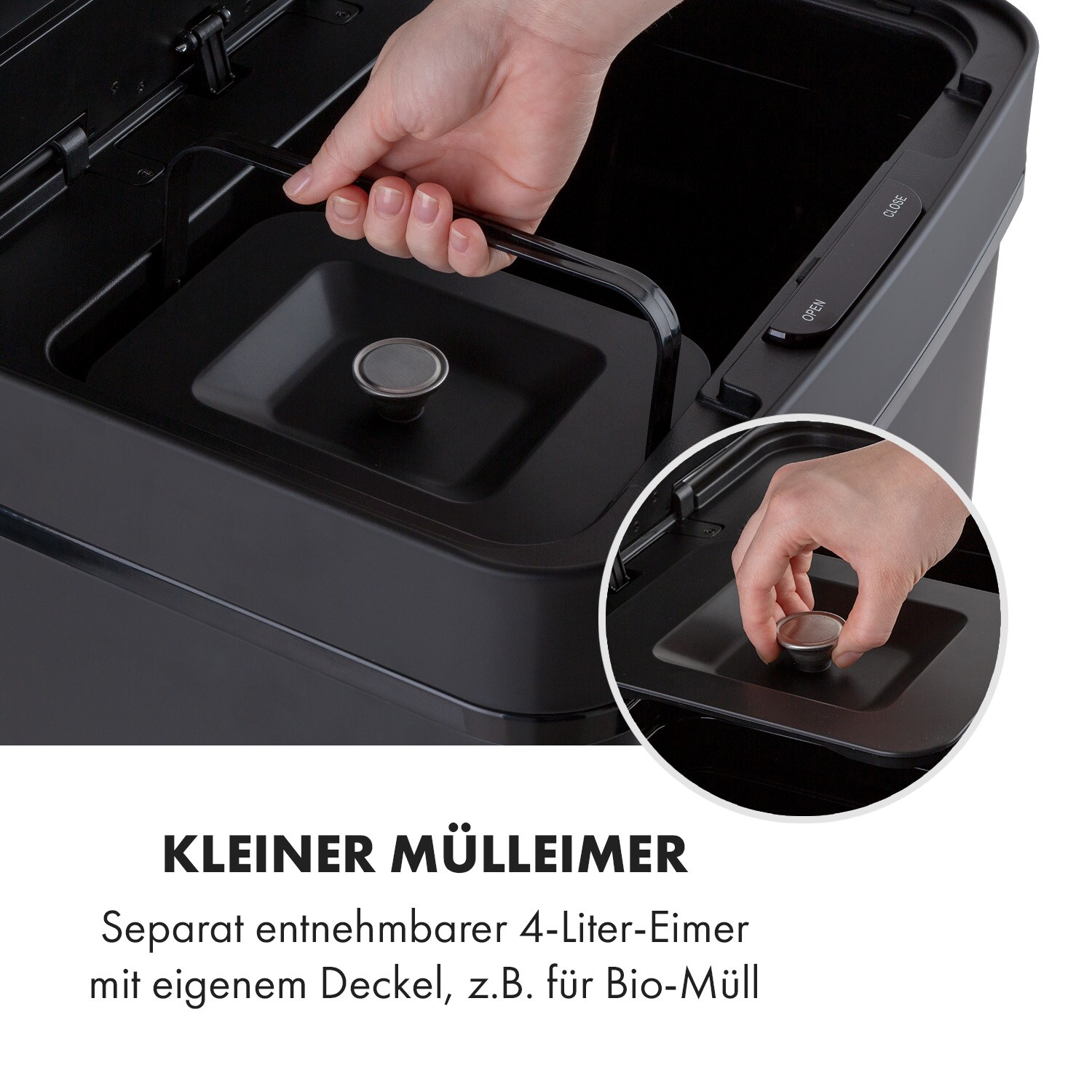 Royal Trash Matte Black Sensor-Mülleimer 72 Liter Edelstahl