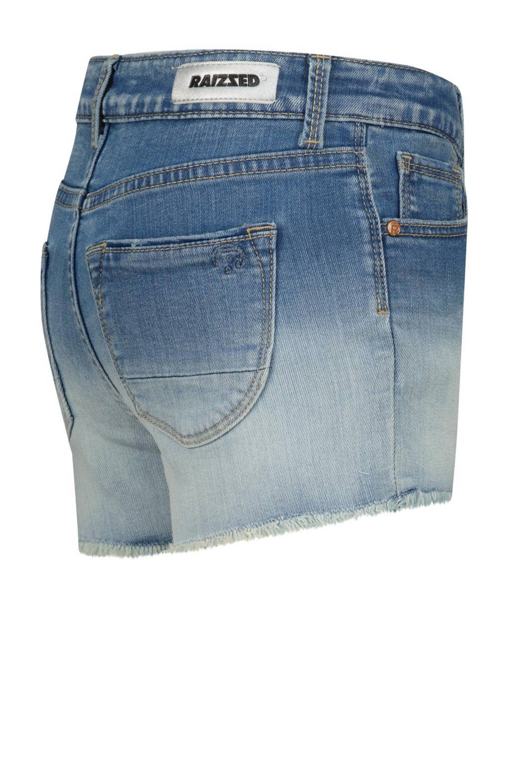 Raizzed dip-dye denim short Louisiana Crafted mid blue stone