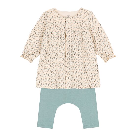 Robe en tubique et legging bébé   Blanc avalanche/multico        de               Petit Bateau