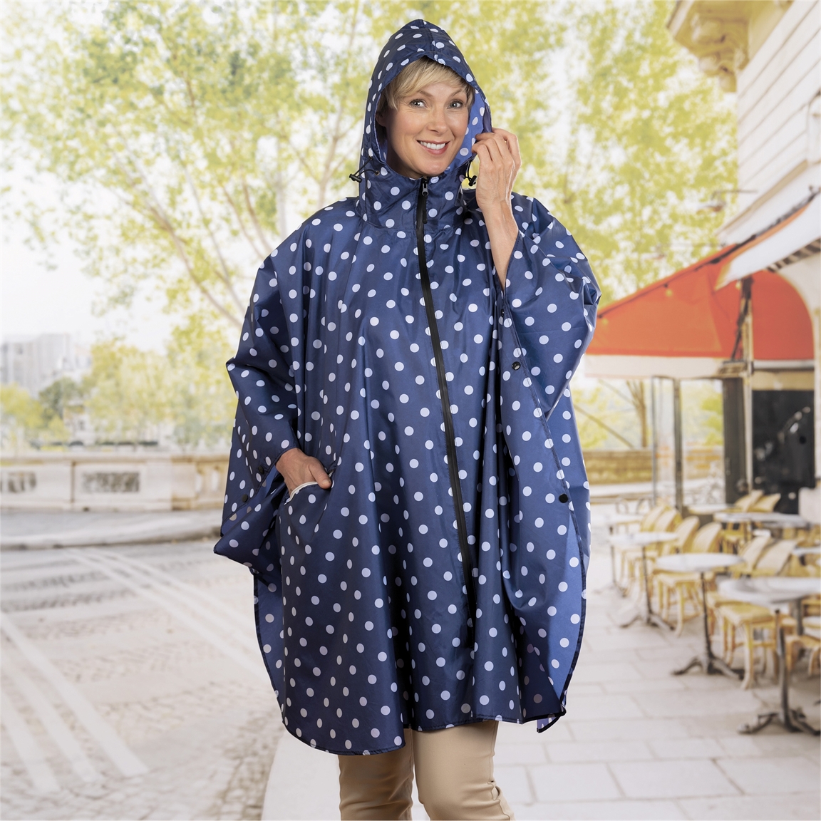 Poncho de pluie zippé