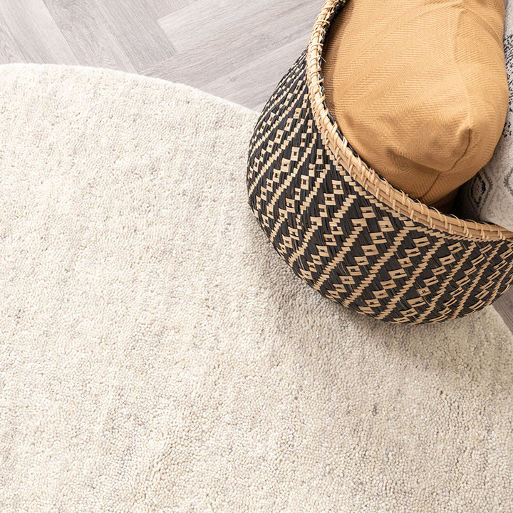 Rond Berber vloerkleed - Aicha Beige | Comfortabel