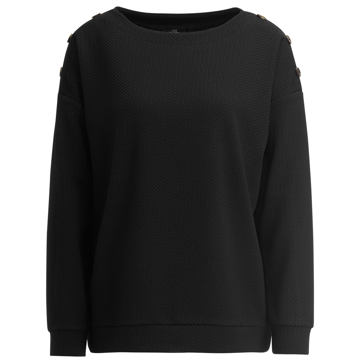 Gina Benotti Damen Sweatshirt mit Struktur schwarz