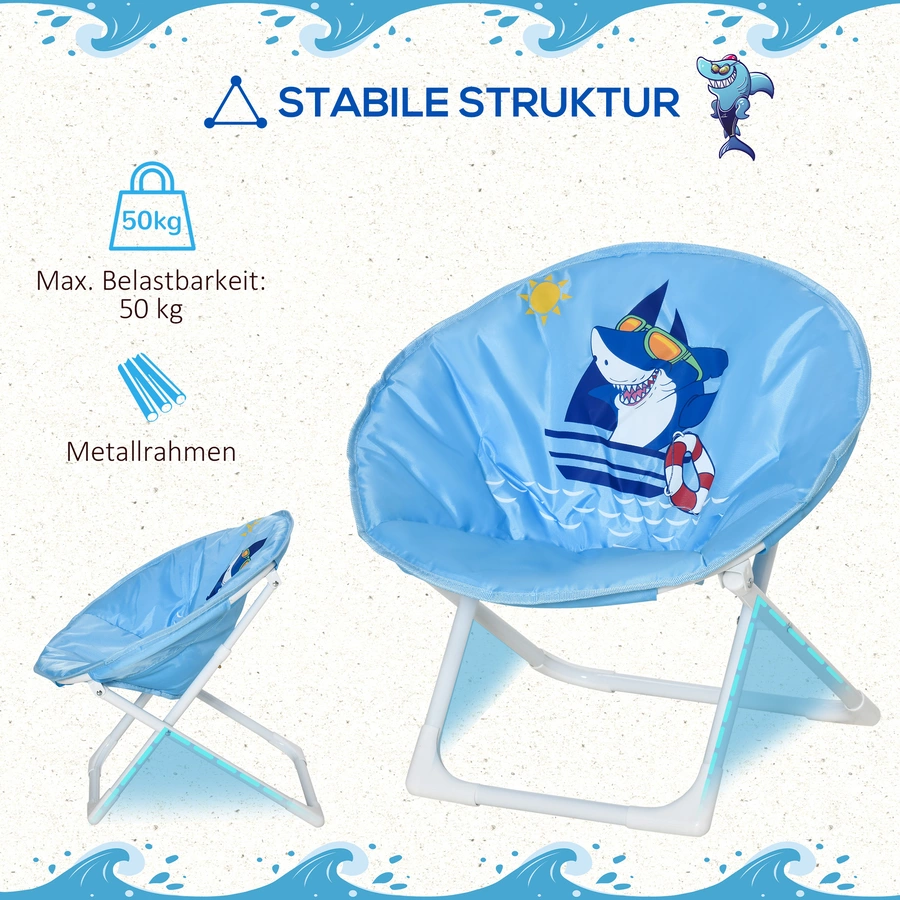 HOMCOM Campingstuhl mit Faltbarkeitsfunktion blau