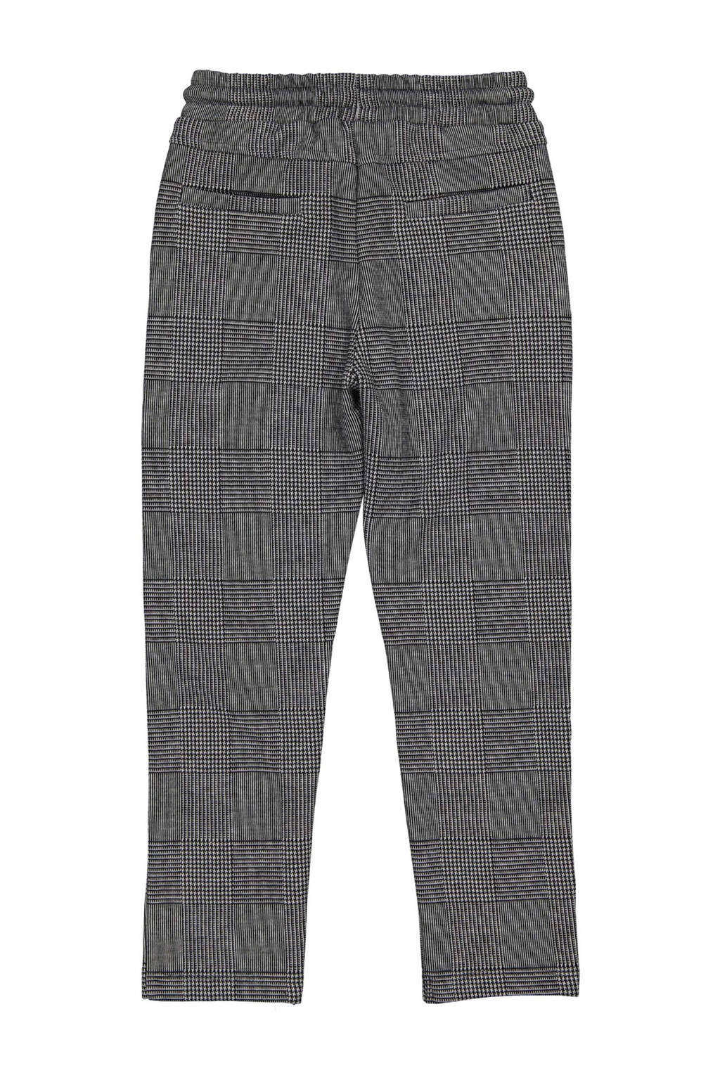 Quapi geruite regular fit broek DYON zwart/grijs