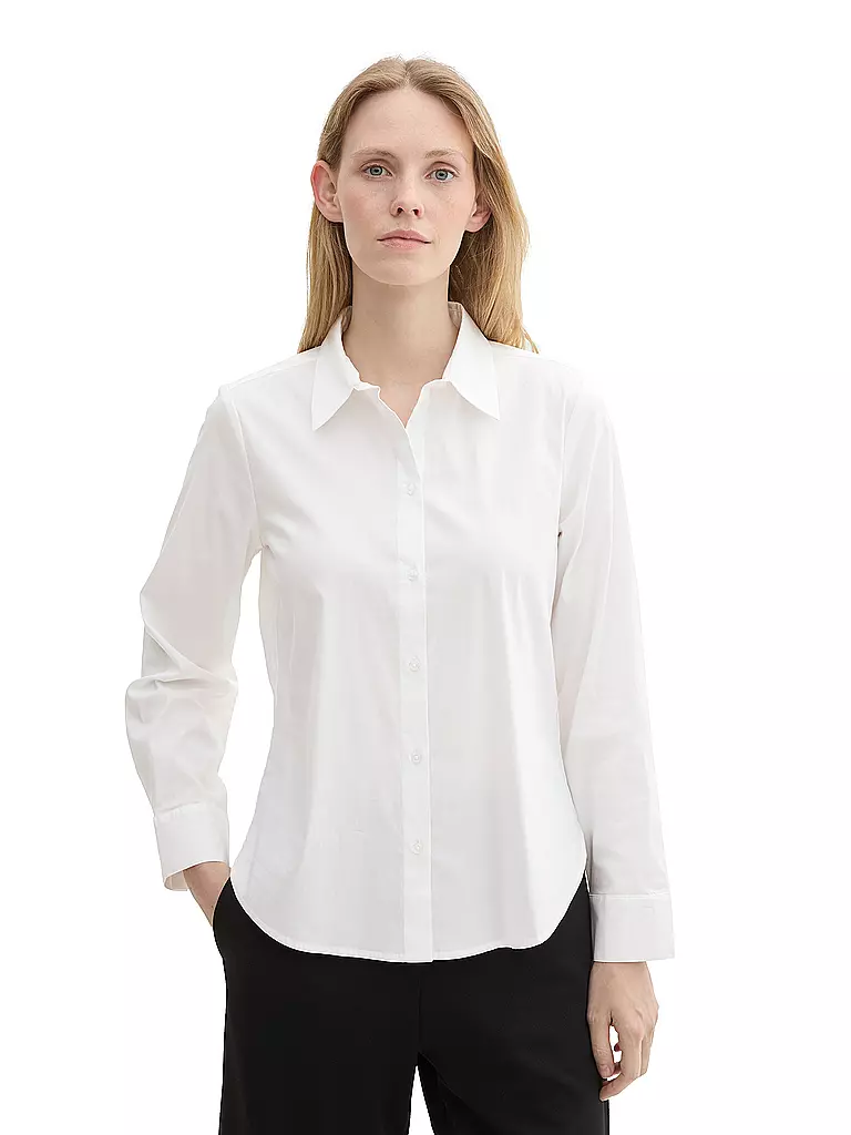TOM TAILOR Hemdbluse Regular Fit weiss