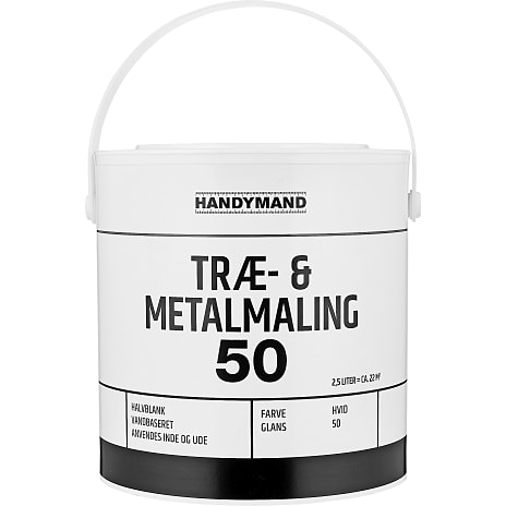 Handymand træ- og metalmaling 50 2,5 liter - hvid