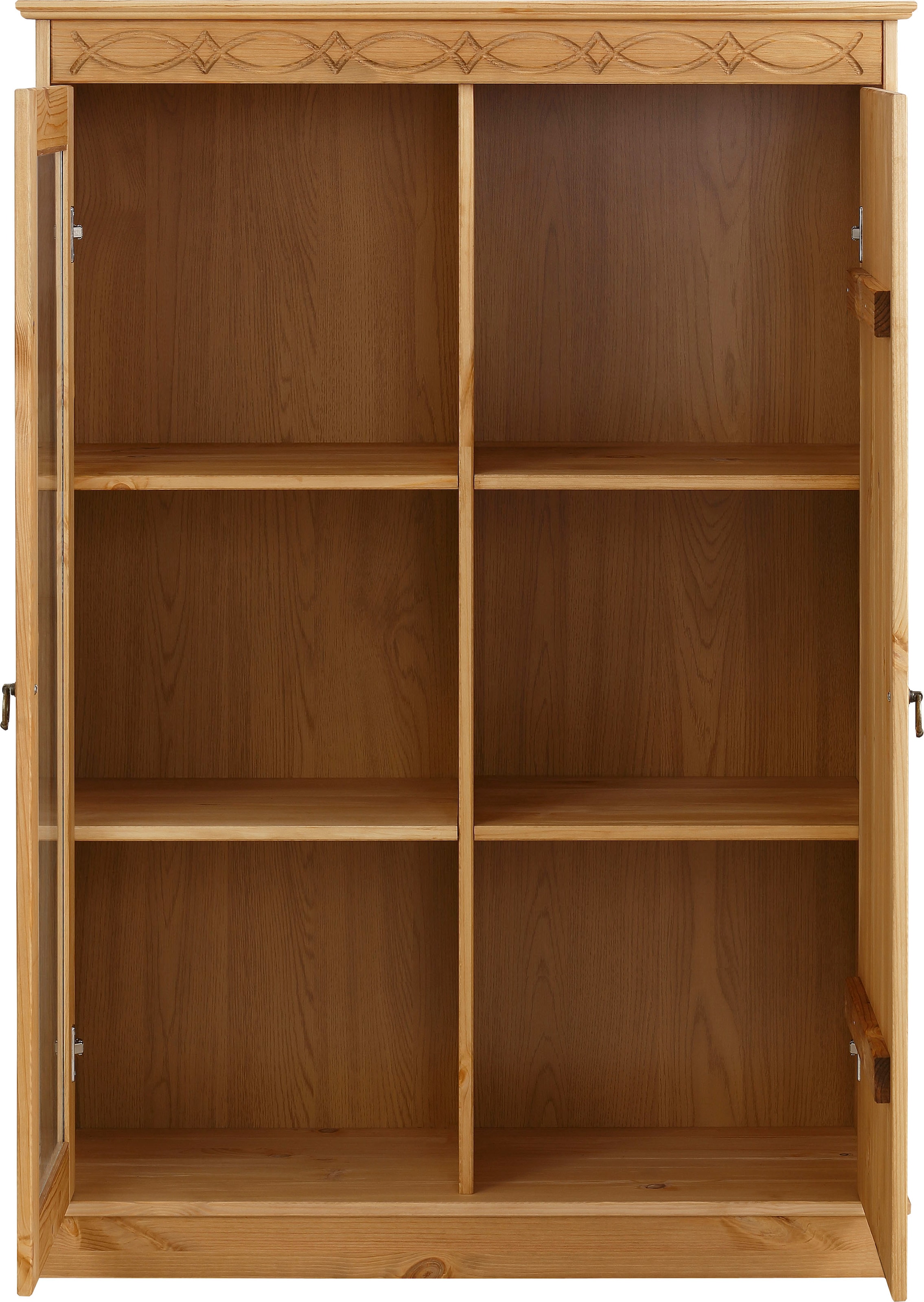 Home affaire Highboard »Indra« Vitrine, Breite 85 cm, aus massiver Kiefer
